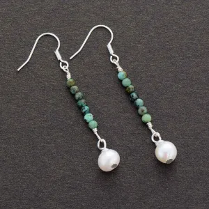 Ngiyagir African Turquoise Pearls Earrings