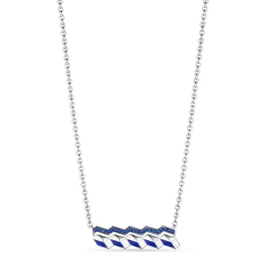Odyssey Bar Necklace with Enamel and Blue Sapphire
