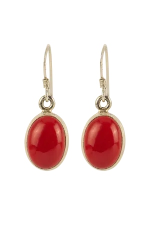 Paige Wallace Oval Coral Earrings