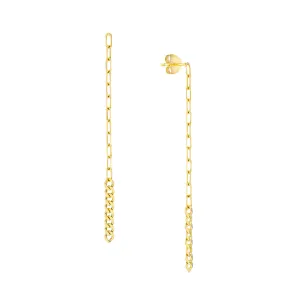Paper Clip   Curb Drop Earrings