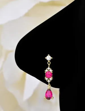 Pink Nose Ring, Dangle Nose Ring & Nose Stud – Piercing Jewelry