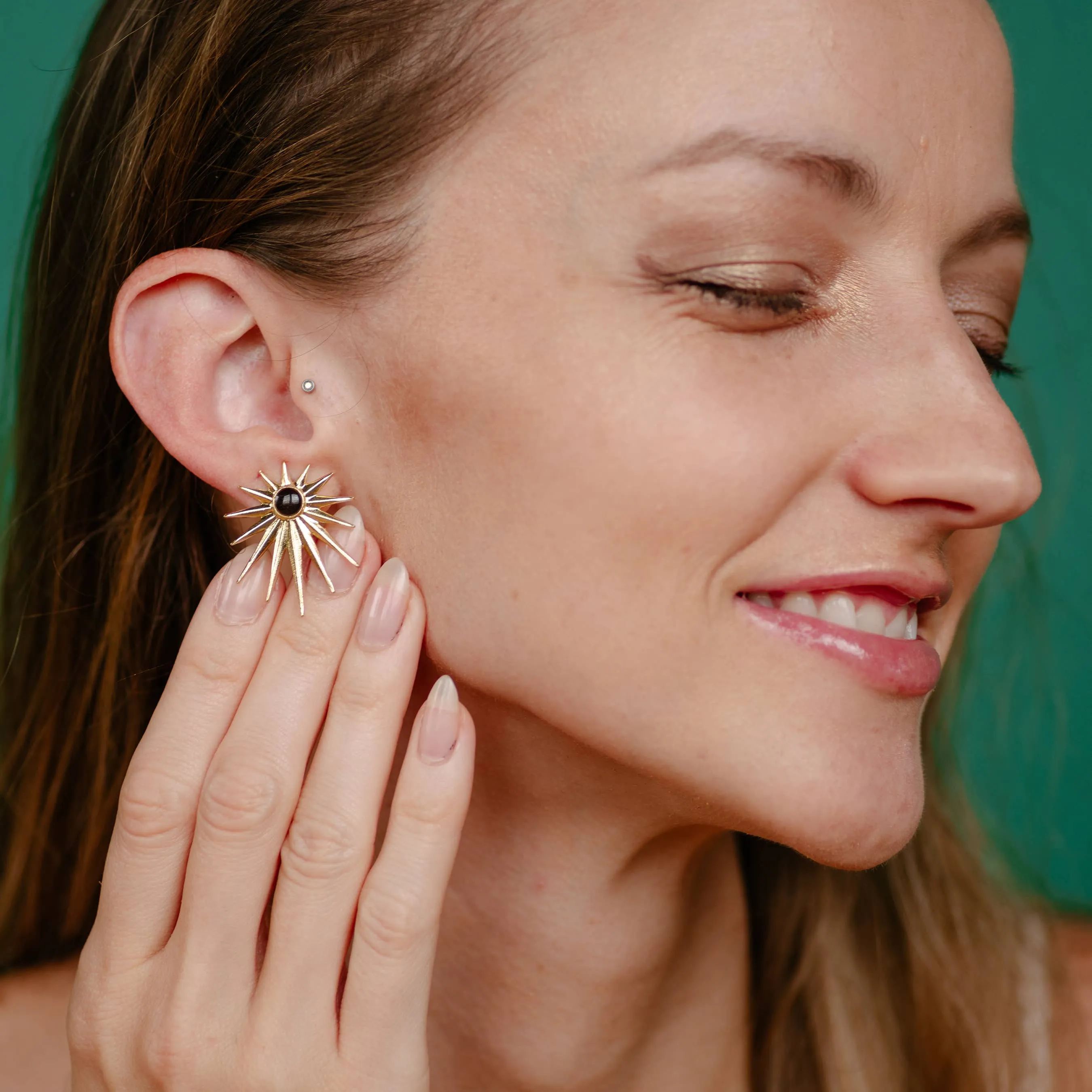 Post Earrings | Cameoko | Starlet Crushed Gem