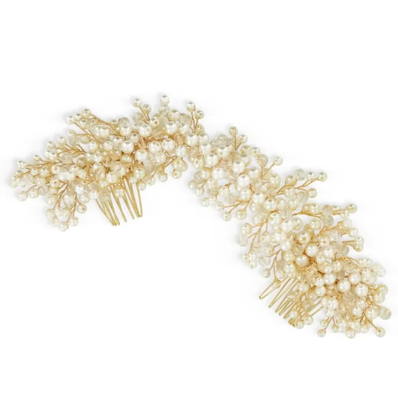 Precious Pearl Hair Comb - Available in Silver or Gold
