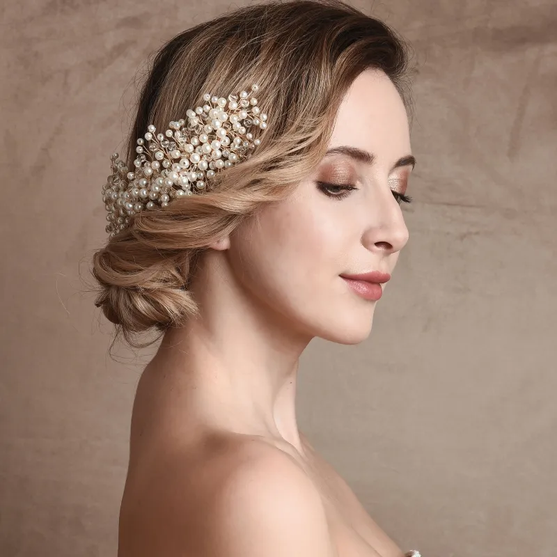 Precious Pearl Hair Comb - Available in Silver or Gold