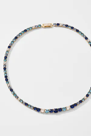 ROCKSTARS BLUE MIXED STONE COLLAR NECKLACE