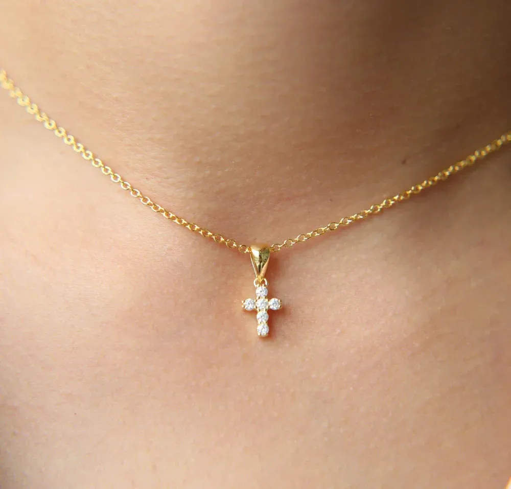 Rose Gold Cross Pendant Necklace