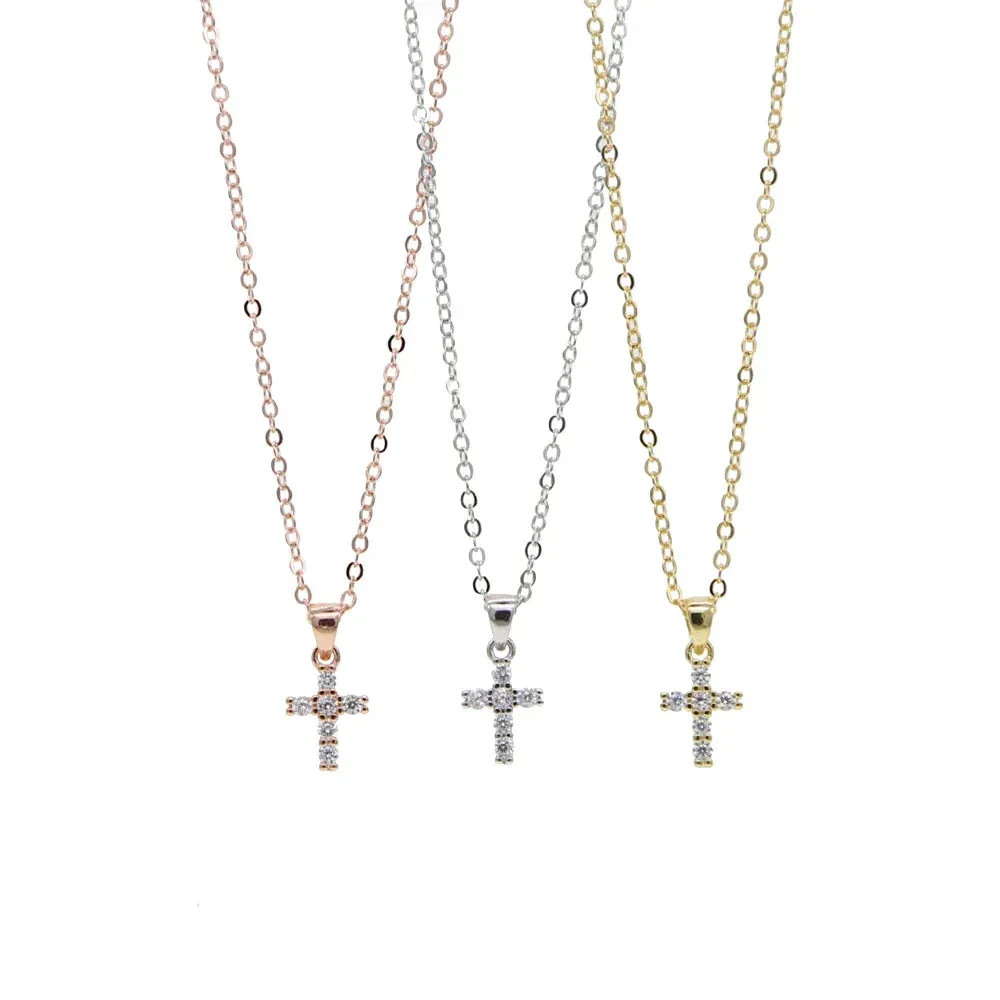 Rose Gold Cross Pendant Necklace