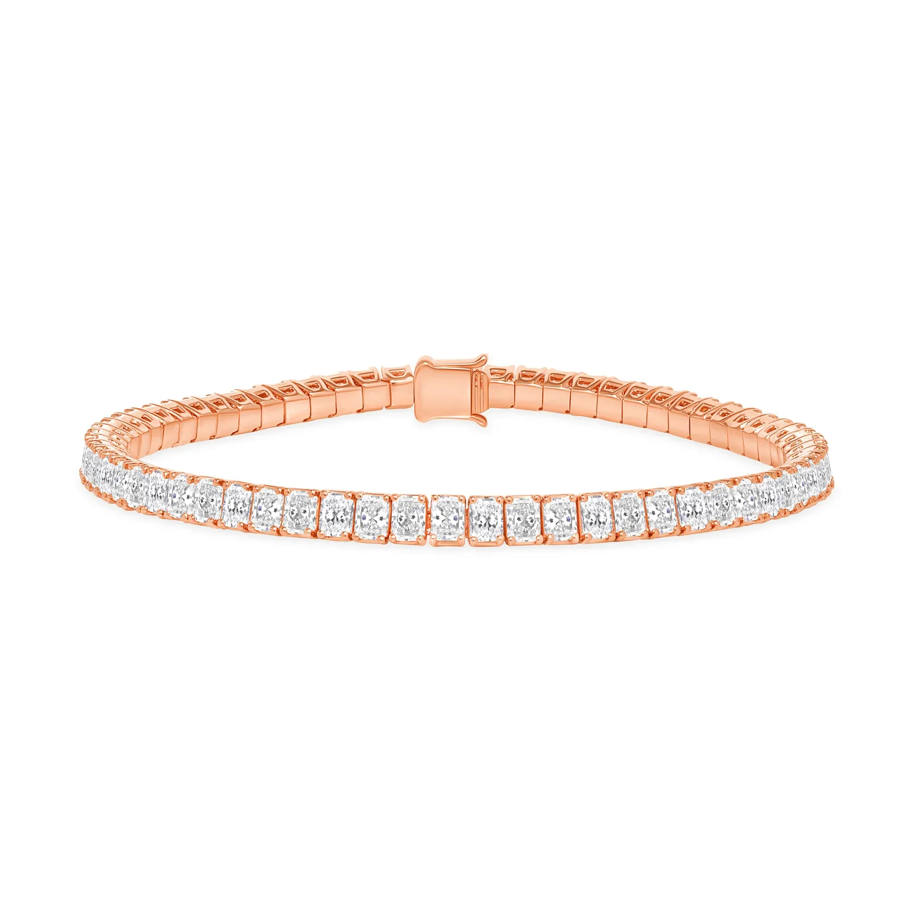 Round Cut Push Back Diamond 14K Gold Stud Bracelet