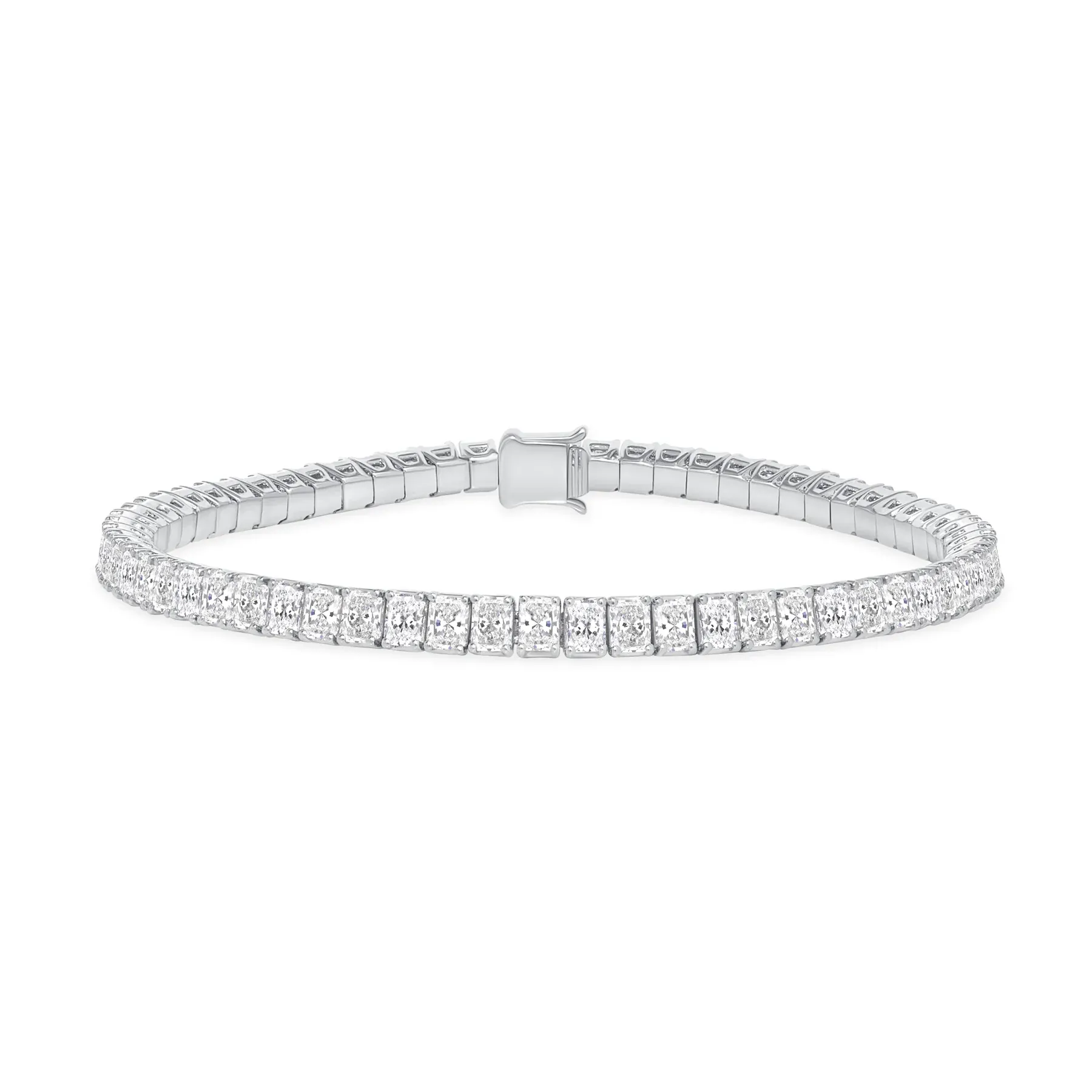 Round Cut Push Back Diamond 14K Gold Stud Bracelet