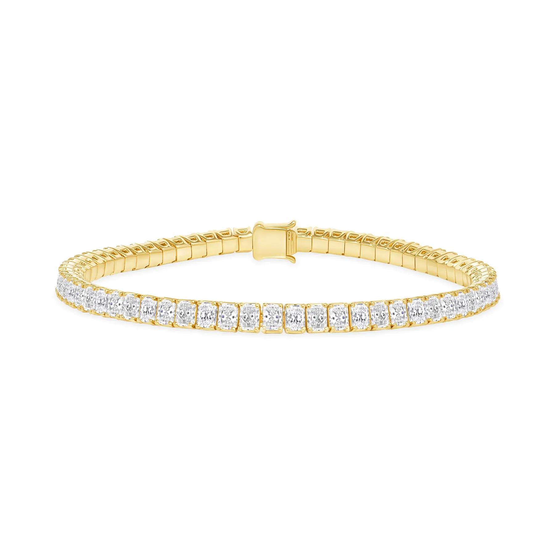 Round Cut Push Back Diamond 14K Gold Stud Bracelet