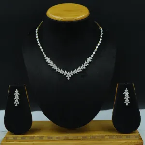 Round Neck Zircon/AD Necklace Set 11817-31