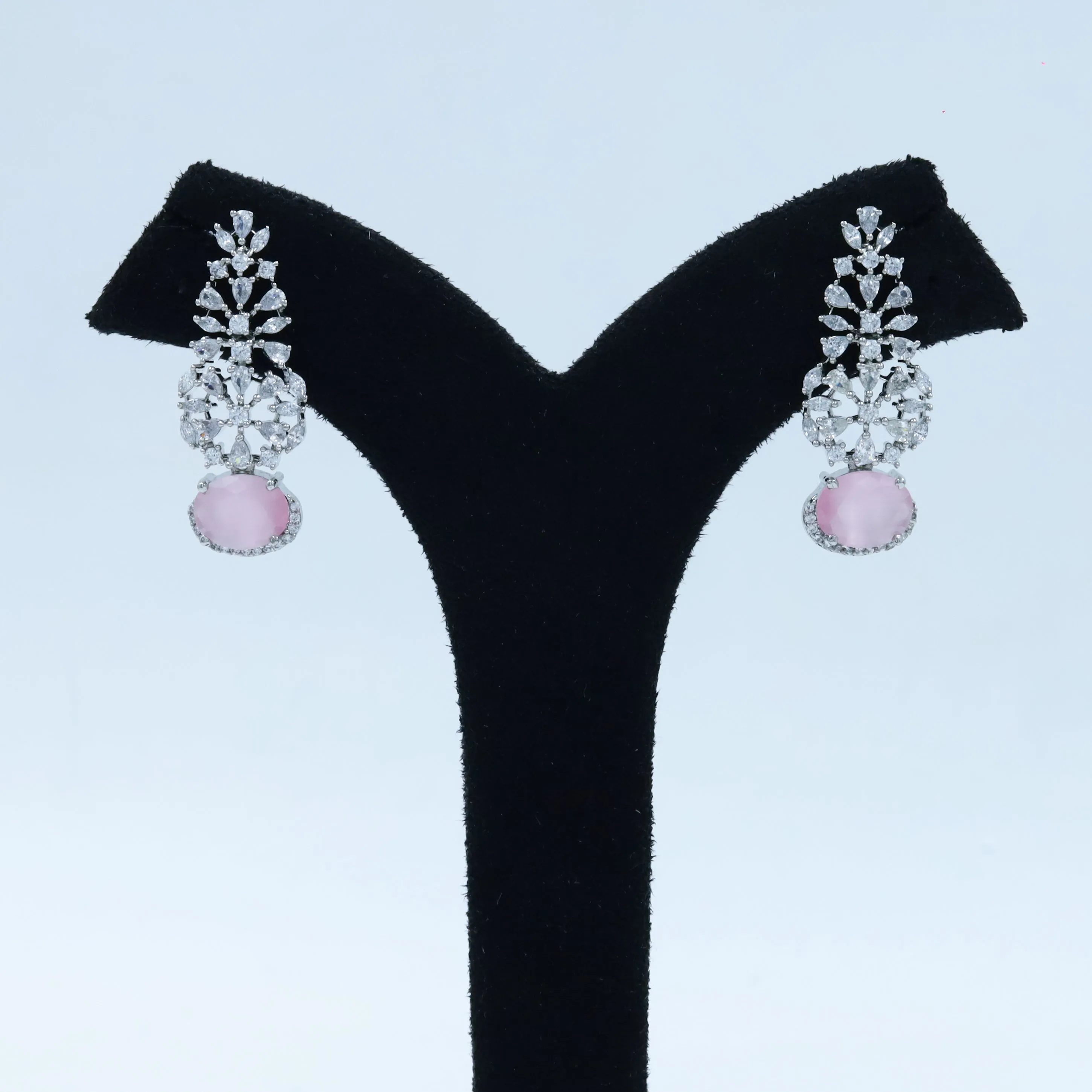 Round Neck Zircon/AD Necklace Set 11909-69