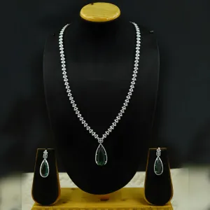 Round Neck Zircon/AD Necklace Set 12538-28