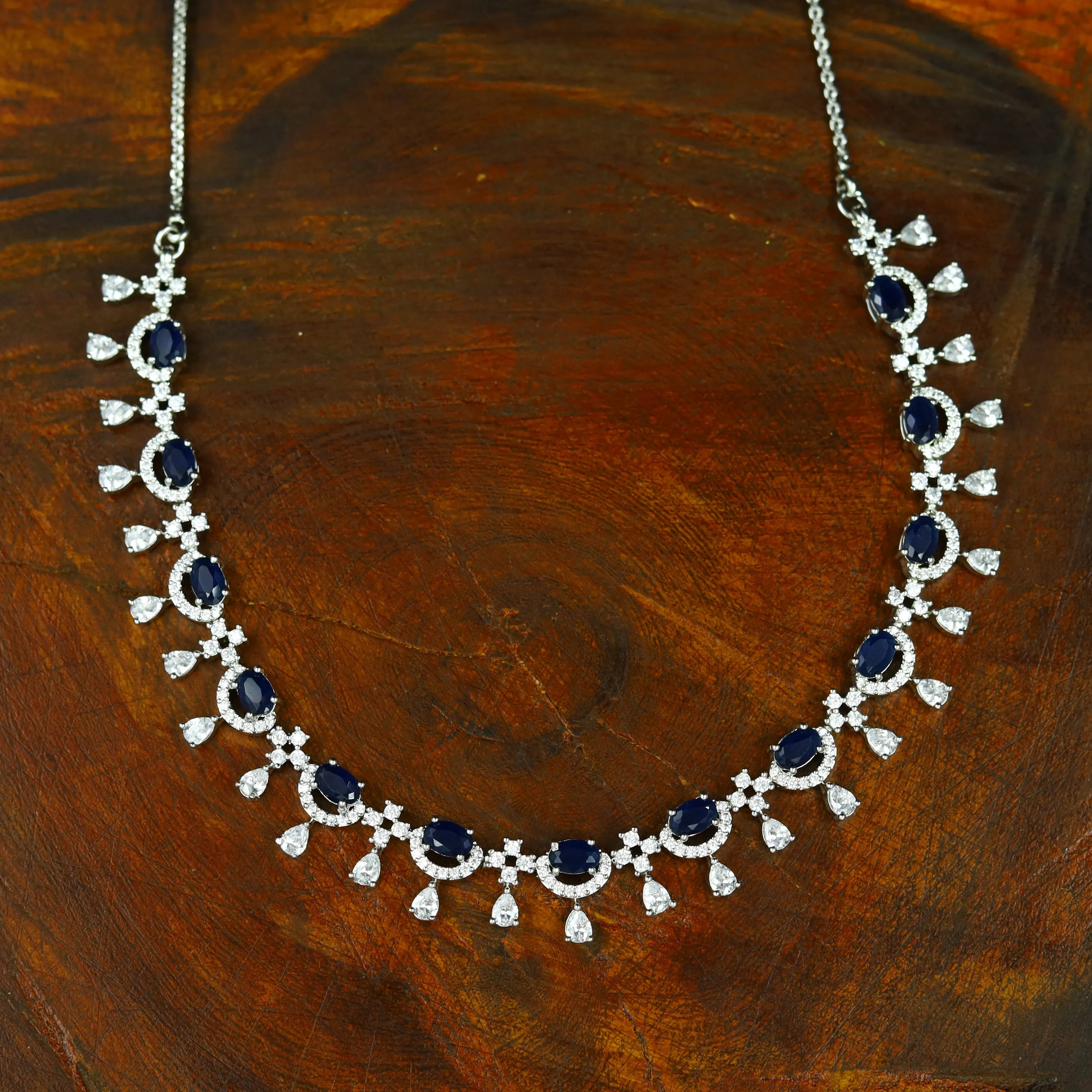 Round Neck Zircon/AD Necklace Set 12767-68