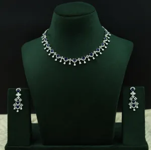 Round Neck Zircon/AD Necklace Set 12767-68