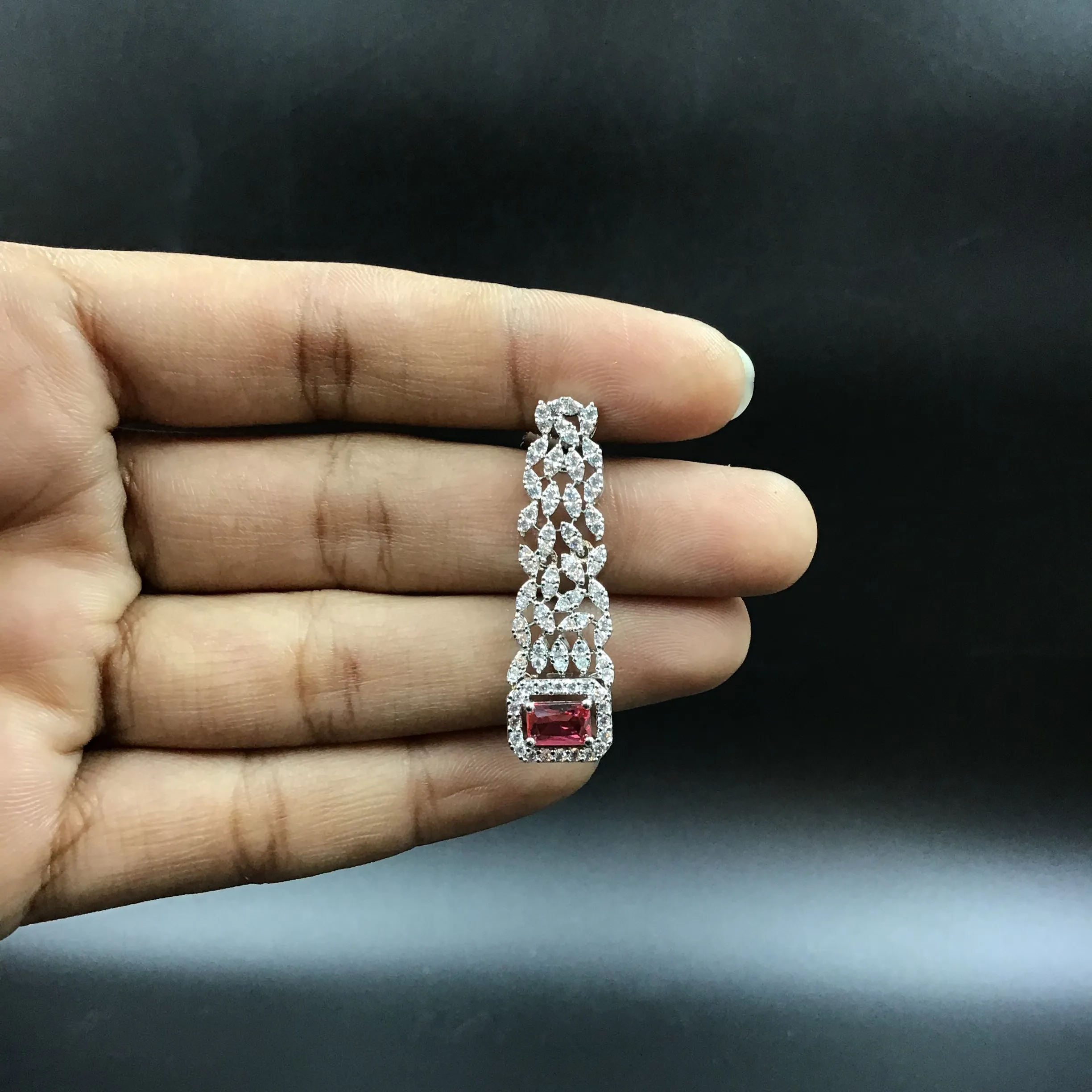 Round Neck Zircon/AD Necklace Set 5934-69