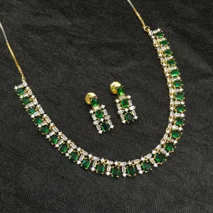 Round Neck Zircon/AD Necklace Set 6194-08