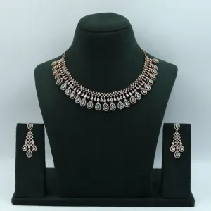 Round Neck Zircon/AD Necklace Set 6197-08