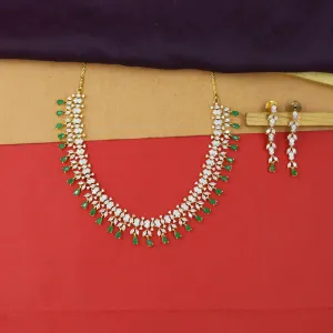 Round Neck Zircon/AD Necklace Set 7327-68
