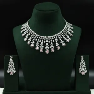 Round Neck Zircon/AD Necklace Set 7330-68
