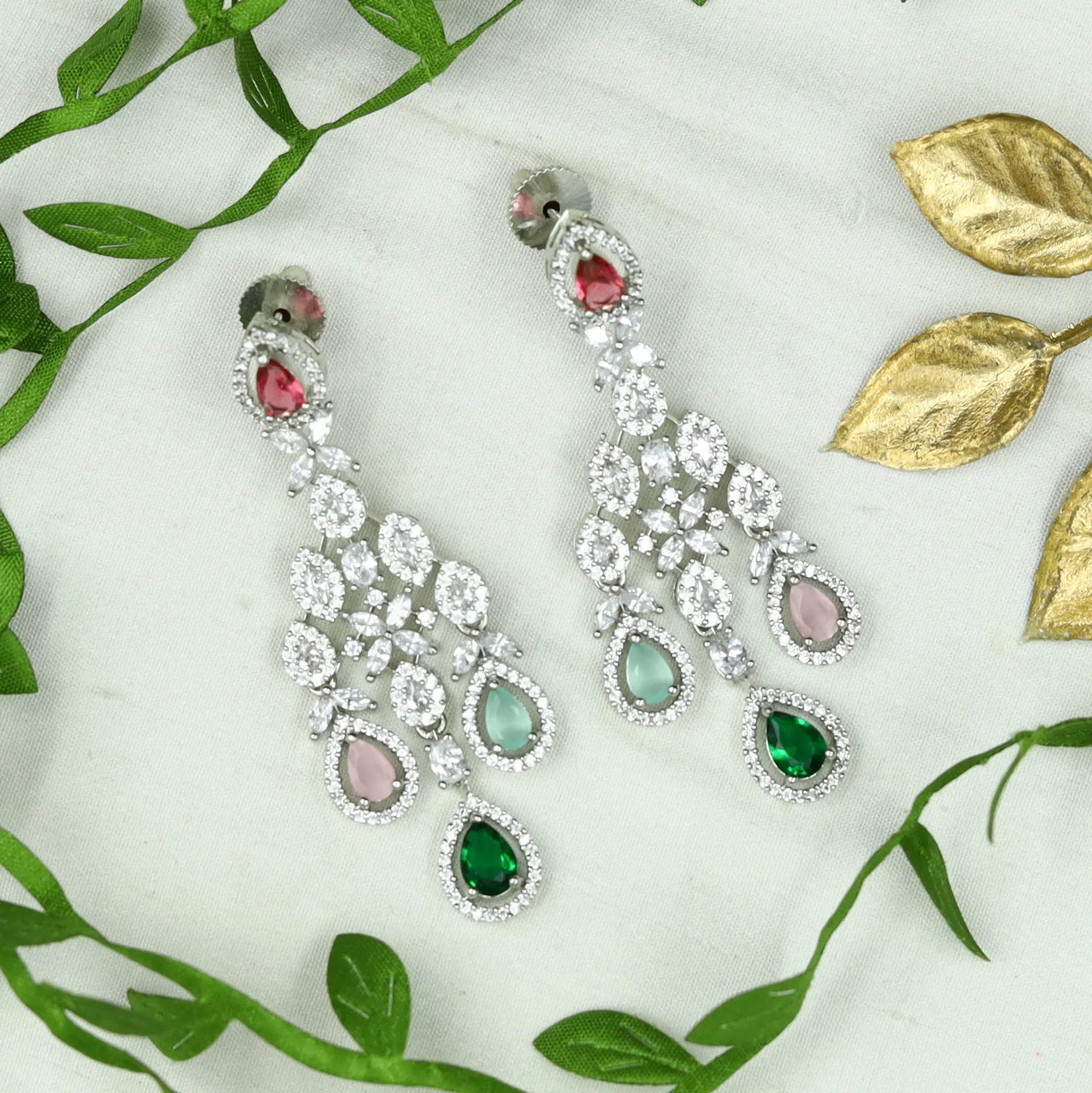 Round Neck Zircon/AD Necklace Set 7330-68