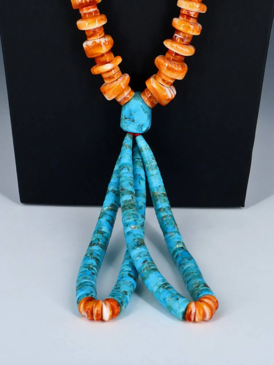 Santo Domingo Spiny Oyster and Turquoise Jocla Necklace