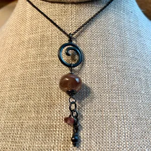 Sapphire & Oxidized Silver Necklace by Ruth