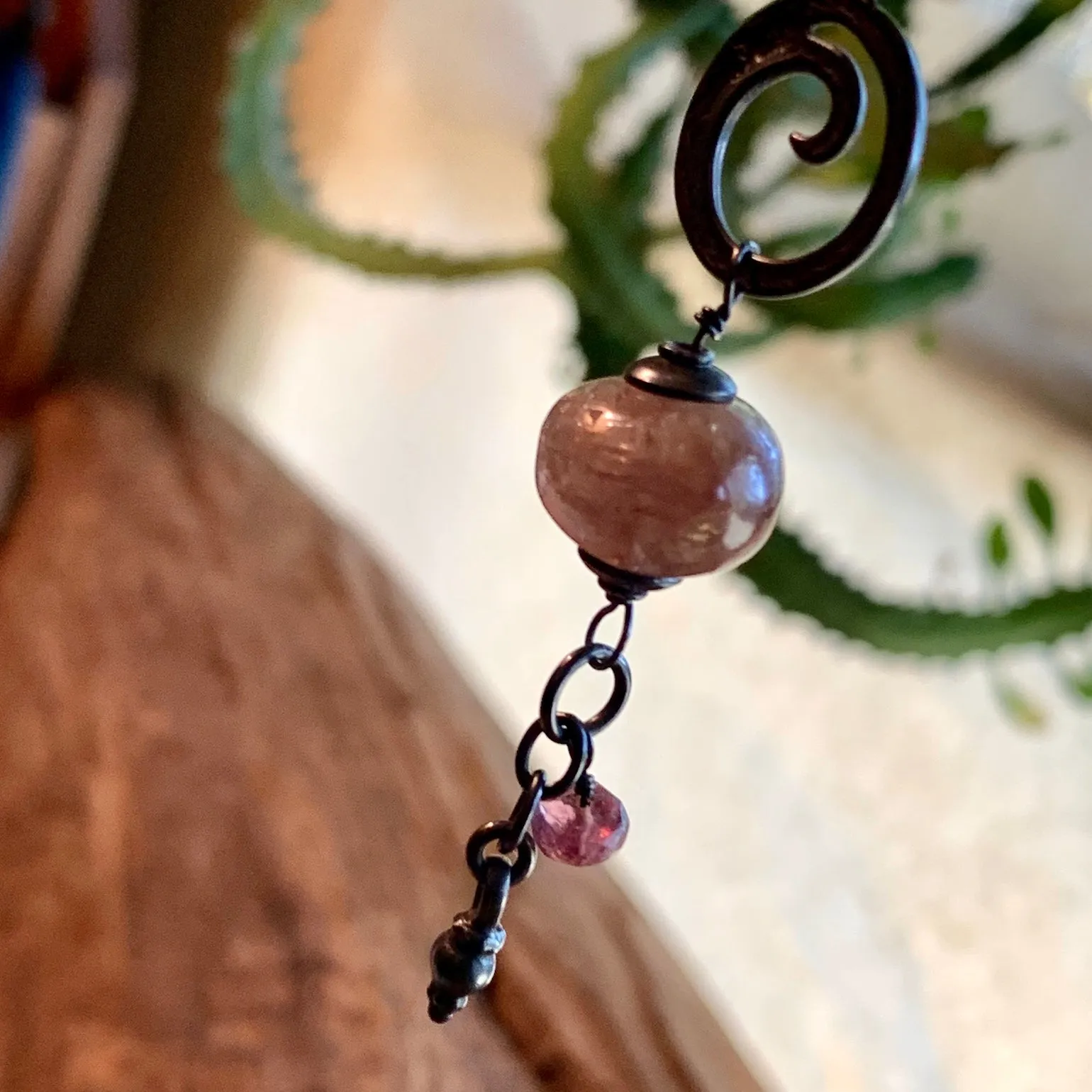 Sapphire & Oxidized Silver Necklace by Ruth