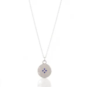 Sapphire Four Star Wave Pendant Necklace