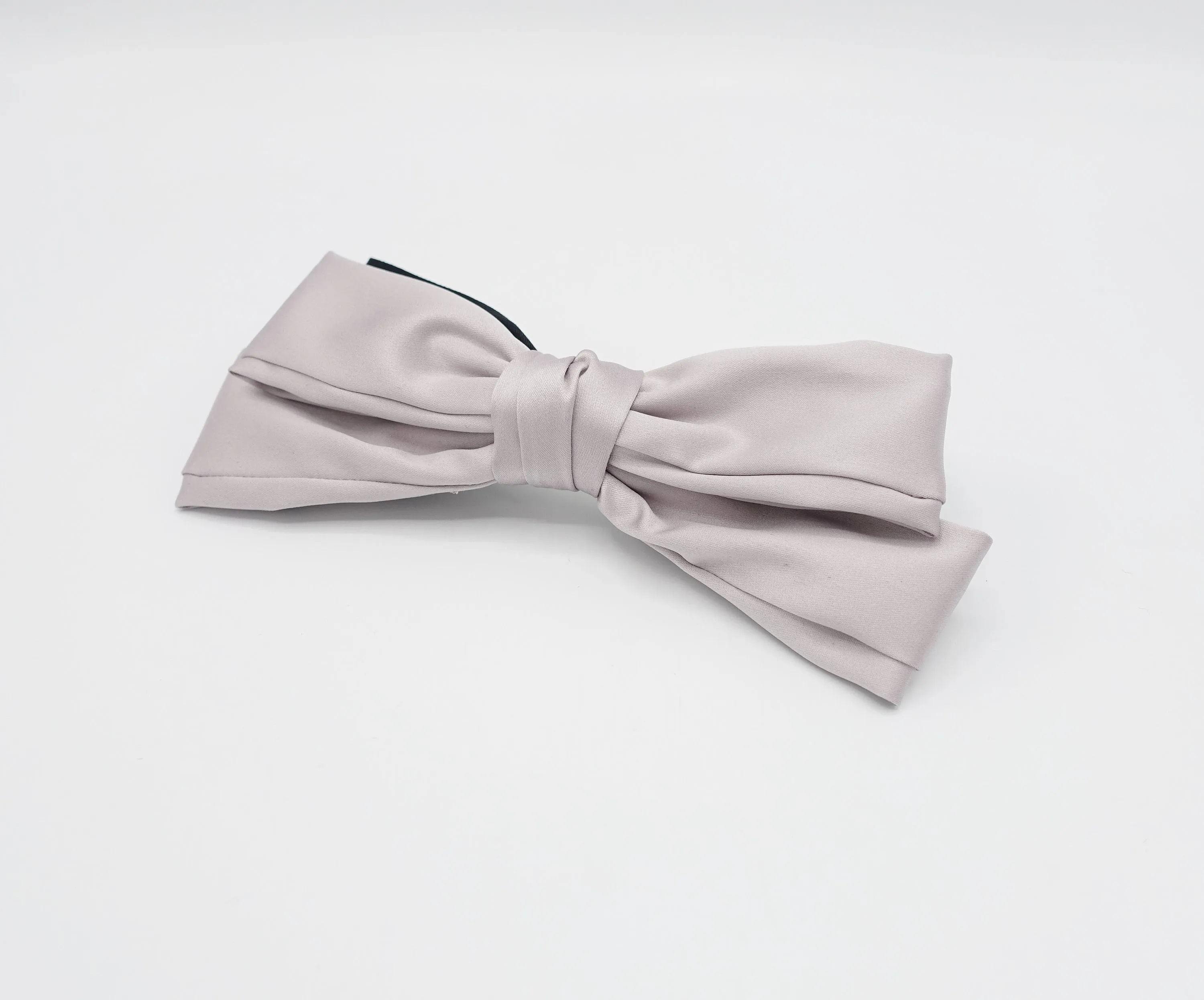 satin double layered hair bow  triple wing narrow glossy style hair accessory for women