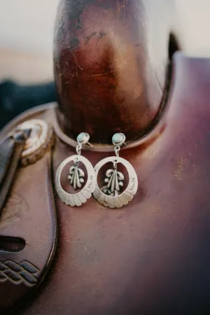 'Senna' Sterling Silver and Turquoise Statement Earrings