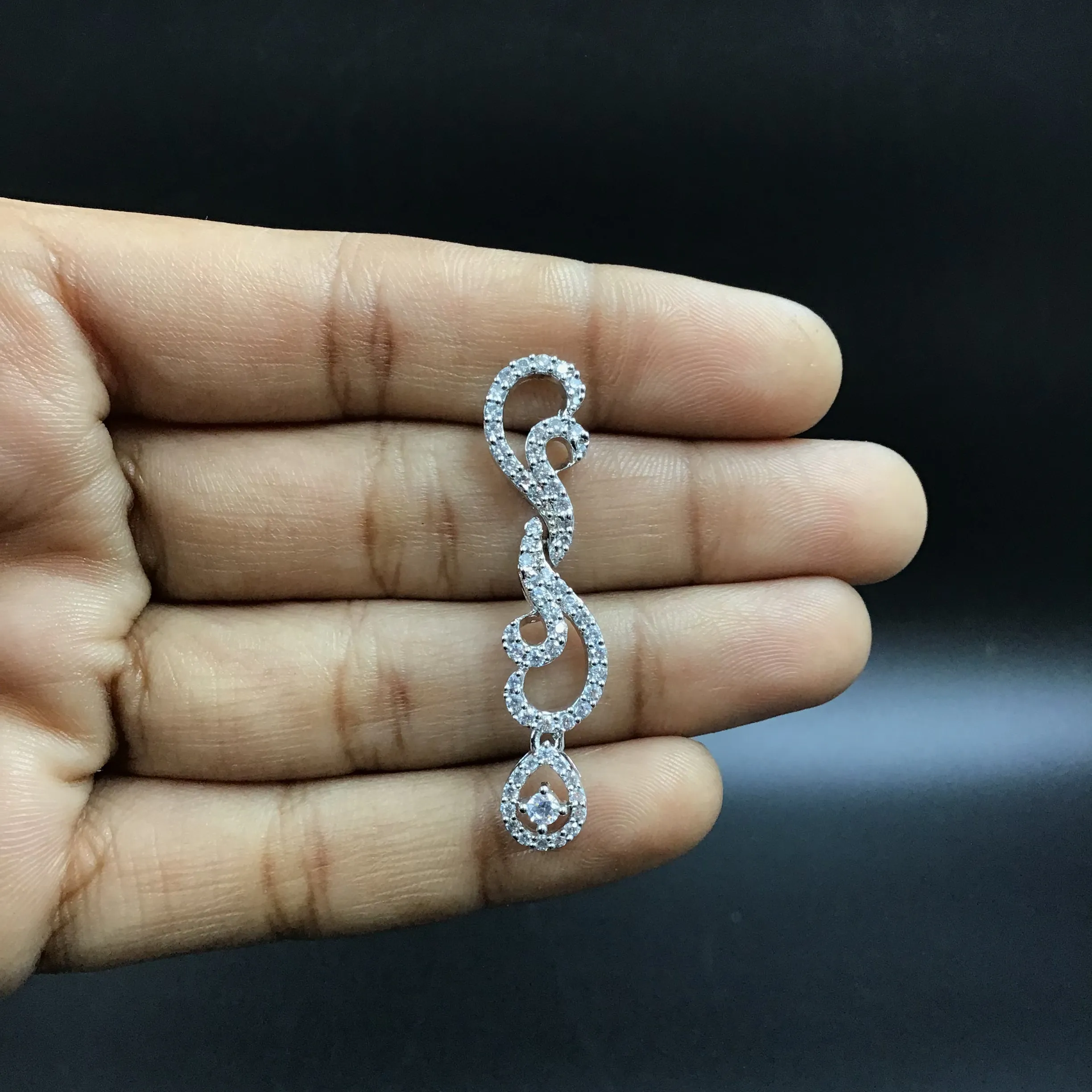 Silver Zircon/AD Necklace Set 11340-7346