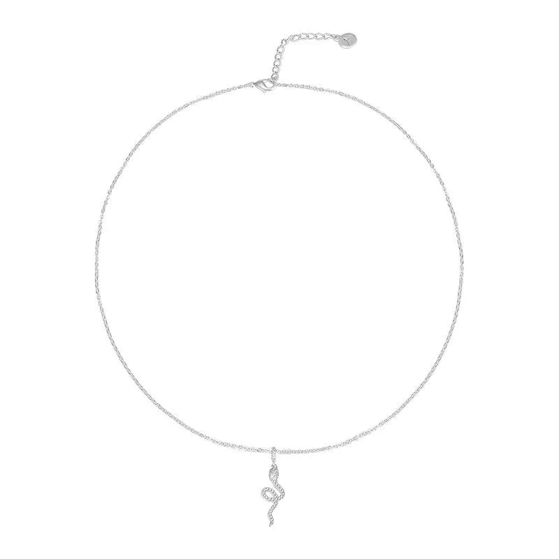 SISSLIA 2024 High Quality Diamond Snake Light Luxury Temperament Fashion Pendant Necklace for Women