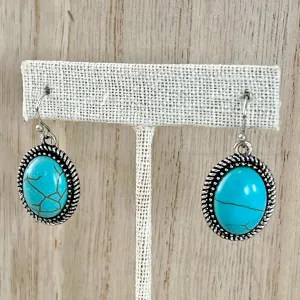 Southwest Turquoise Earrings - Silver
