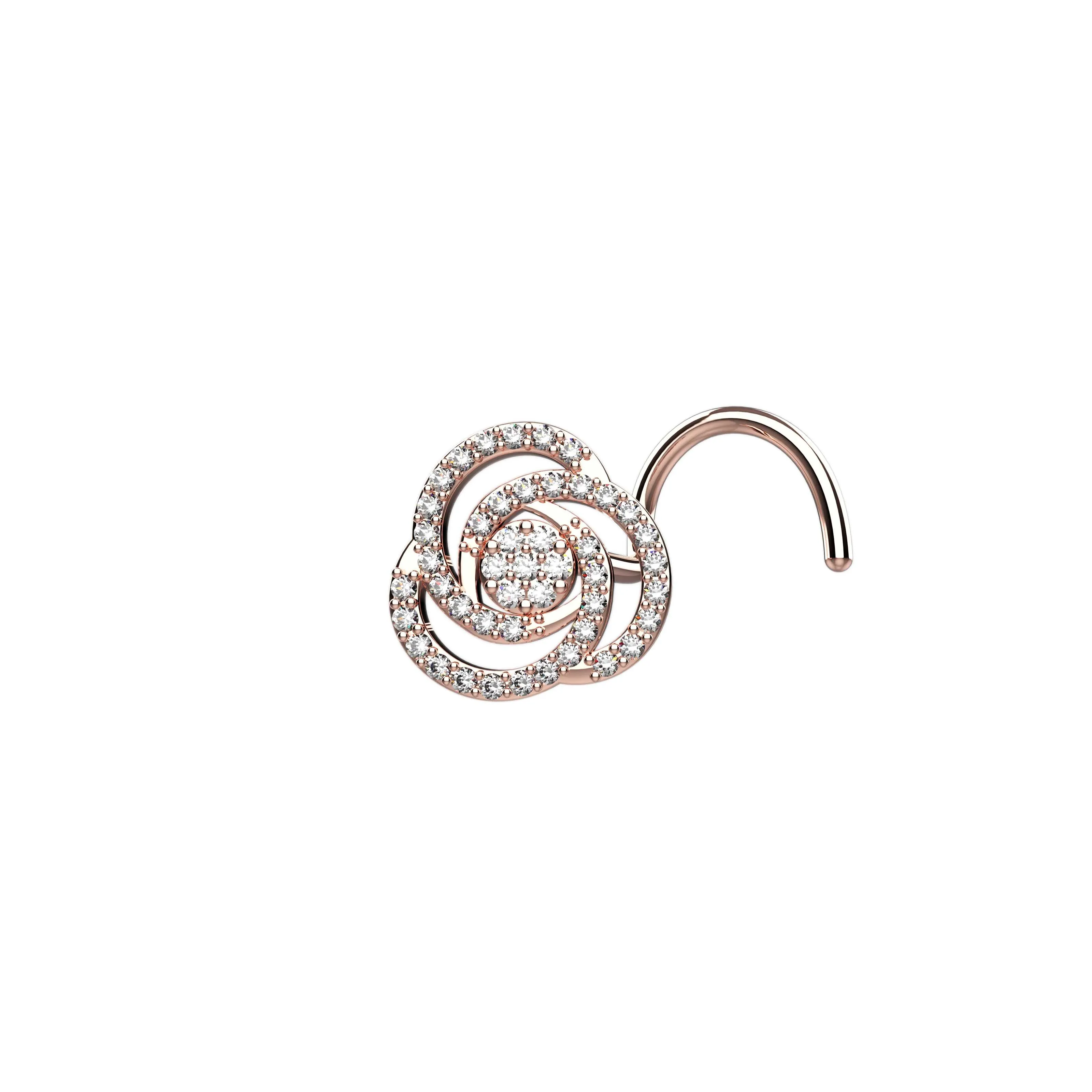 Spiral Swirl Nose Stud – Artistic Gold Nose Piercing Jewelry