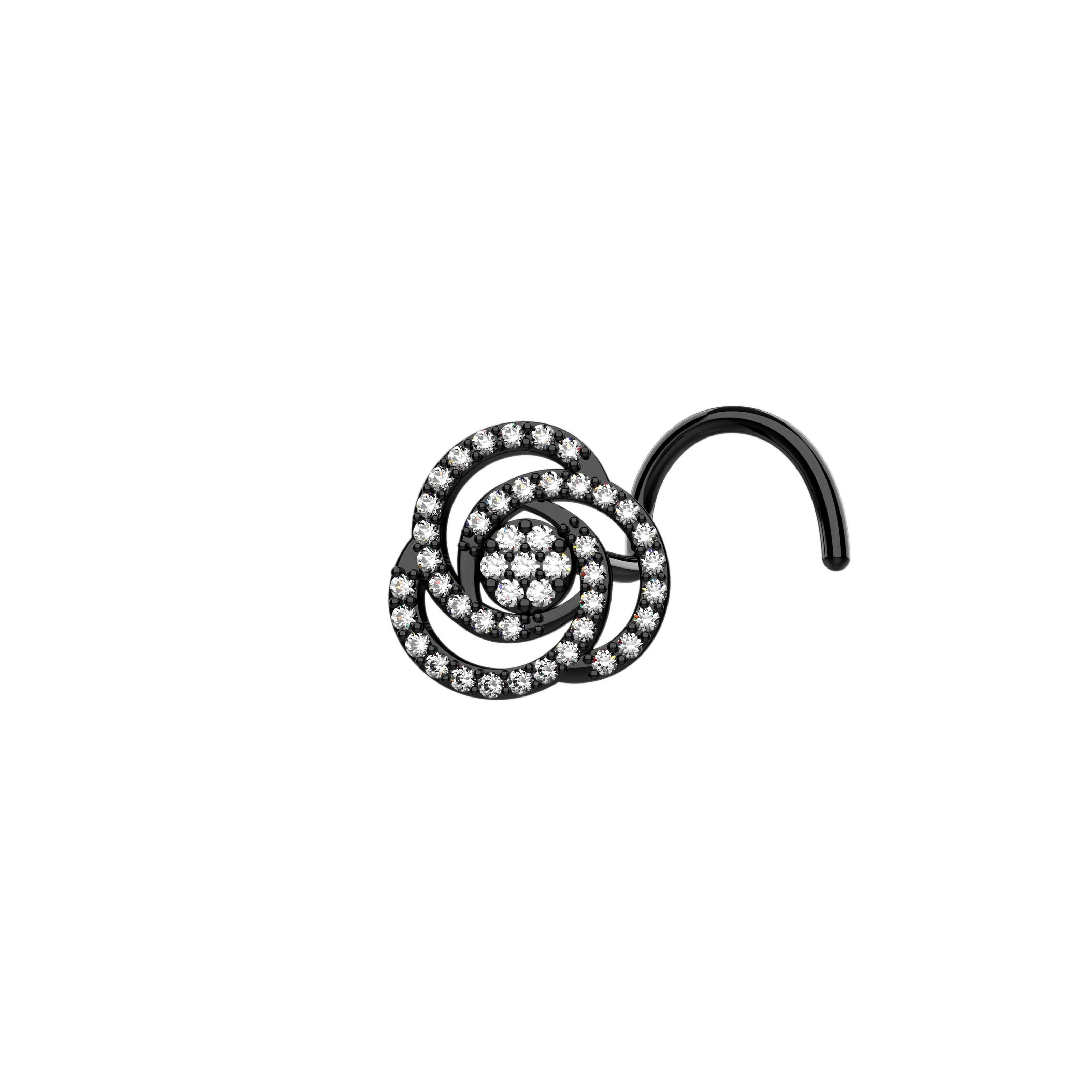 Spiral Swirl Nose Stud – Artistic Gold Nose Piercing Jewelry