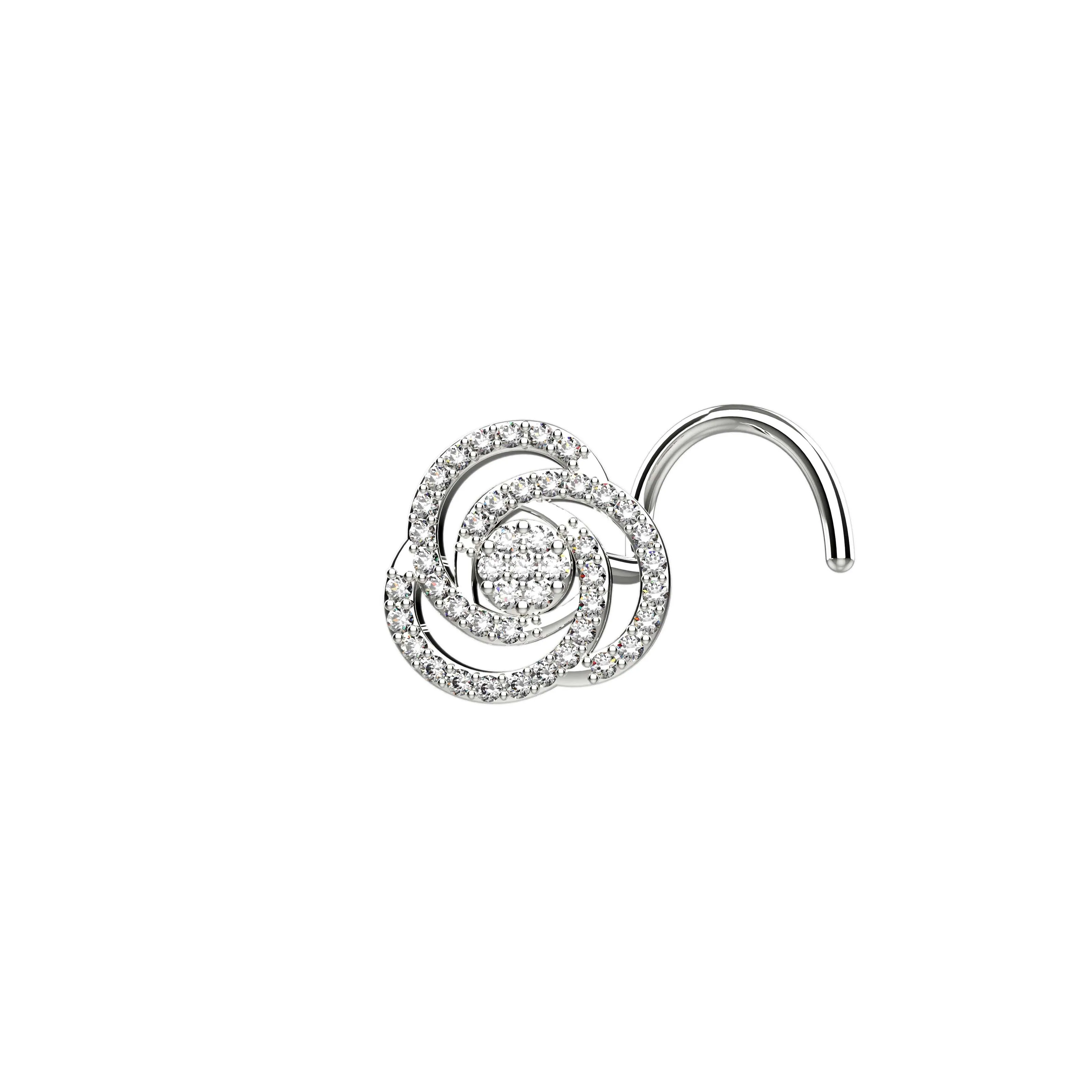 Spiral Swirl Nose Stud – Artistic Gold Nose Piercing Jewelry