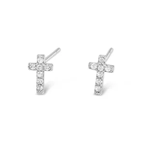 Sterling Silver 5 mm Cross Stud Earrings