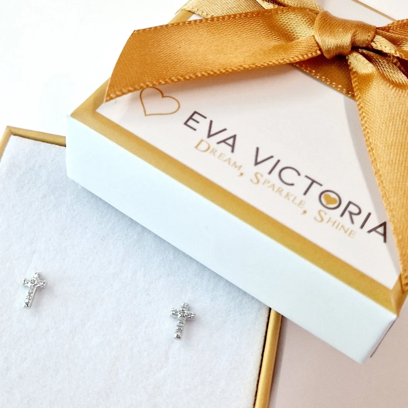 Sterling Silver 5 mm Cross Stud Earrings