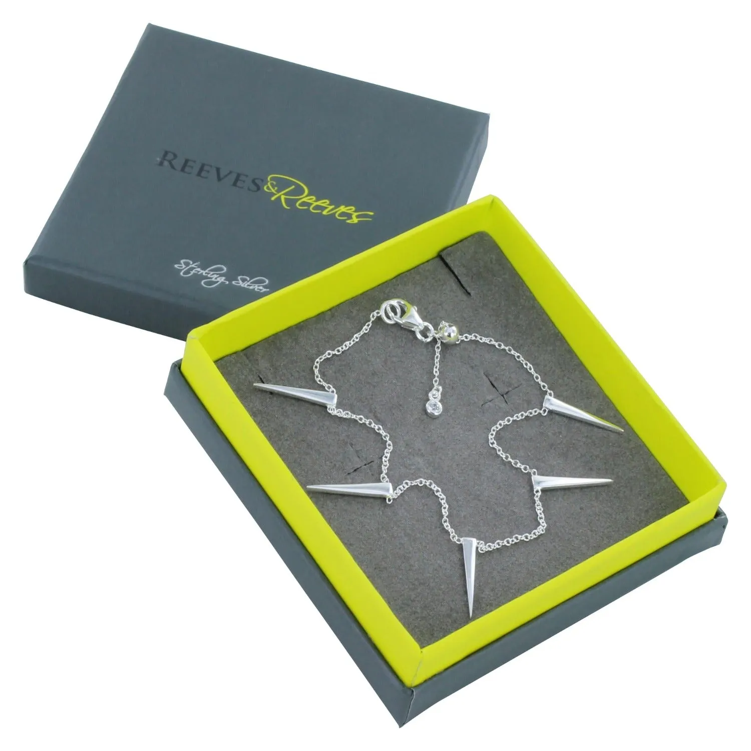 Sterling Silver Quintet Triangle Bracelet