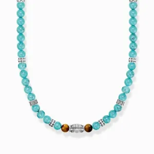 Sterling Silver Turquoise With Tiger's Eye Elements Necklace KE2180-364-17