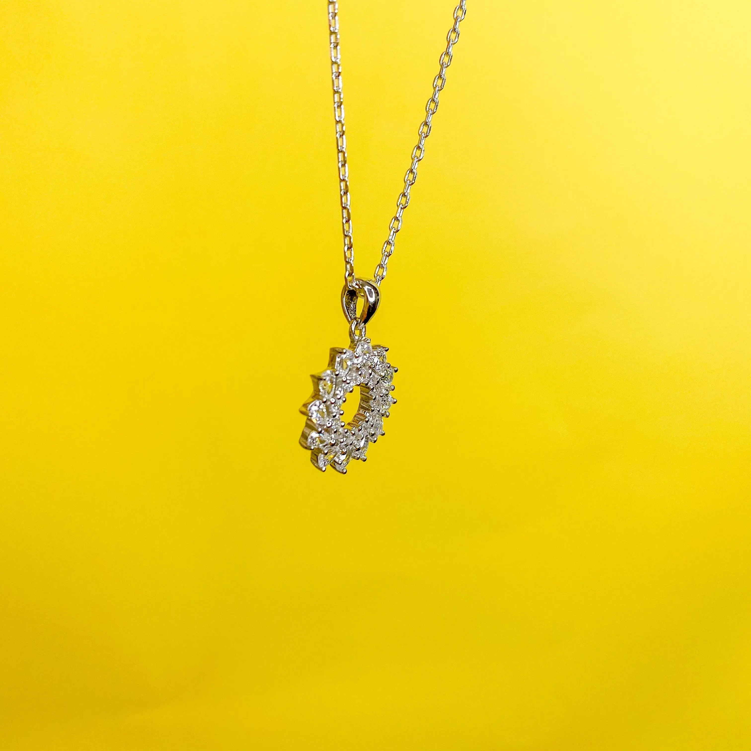 Sunshine Sterling Silver Cubic Zirconia Pendant