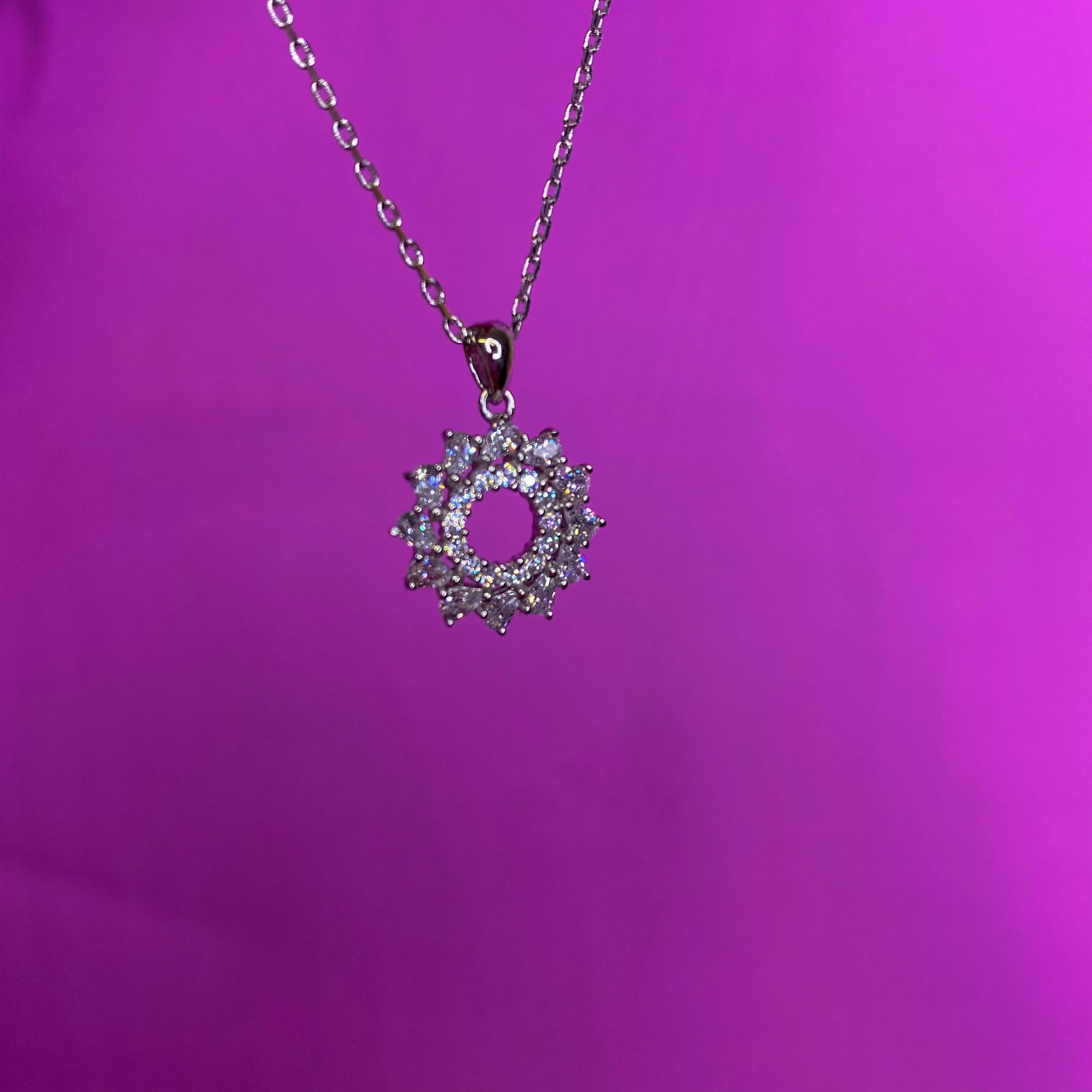 Sunshine Sterling Silver Cubic Zirconia Pendant