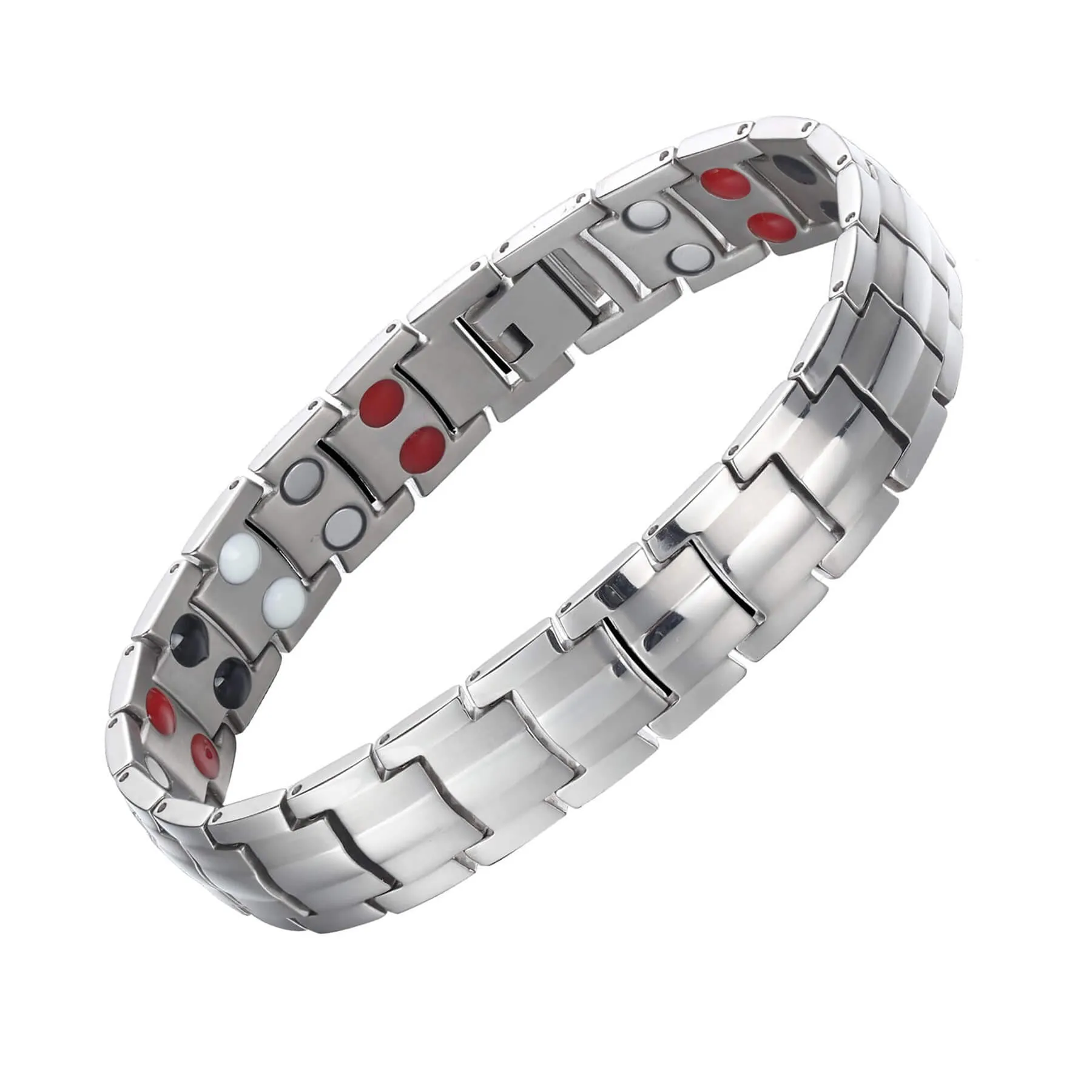 Titanium Magnet And Silver Elements Magnetic Bracelet