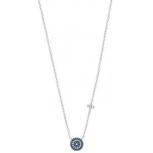Turquoise Goddess-Eye Cross Necklace