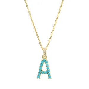 Turquoise Letter Necklace
