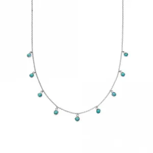 Turquoise Recycled Sterling Silver Necklace SN13_SLV