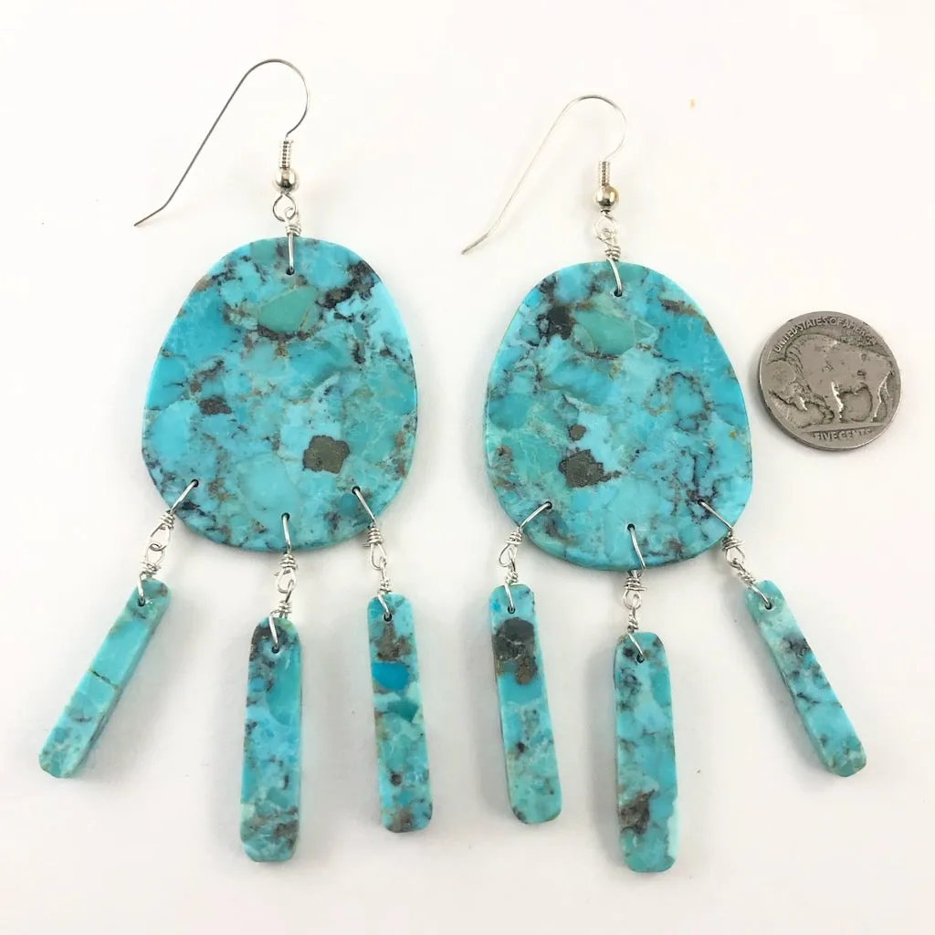 Turquoise Slab Earrings