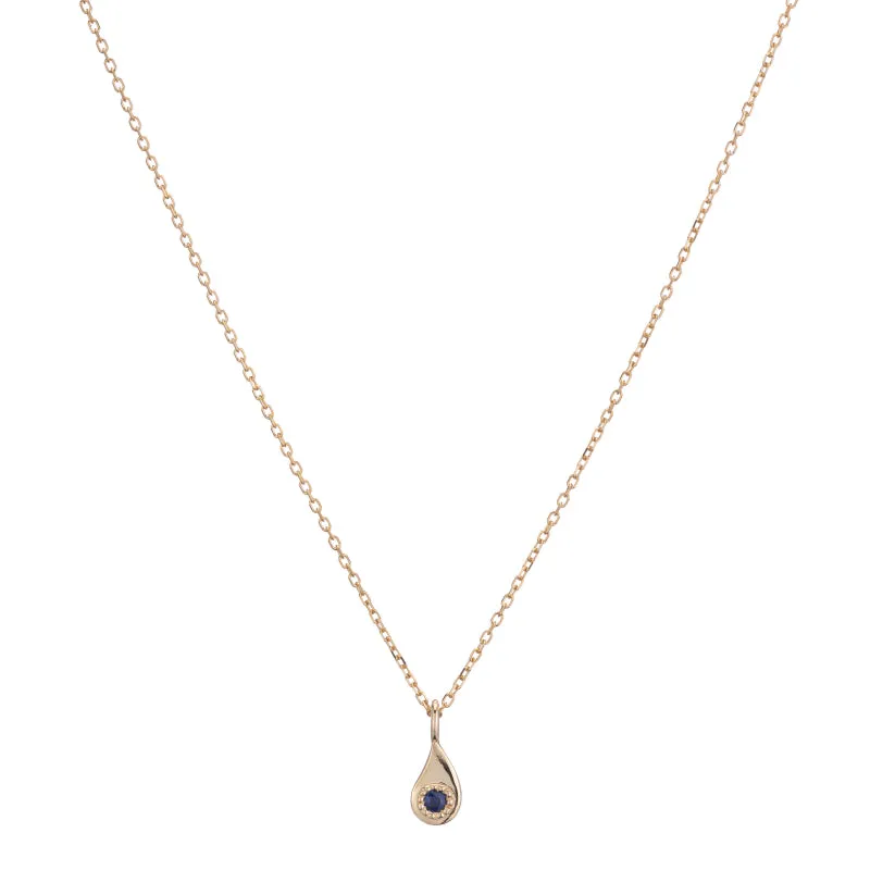 Twisted Teardrop Sapphire Necklace (ready to ship option)*