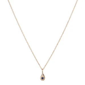 Twisted Teardrop Sapphire Necklace (ready to ship option)*